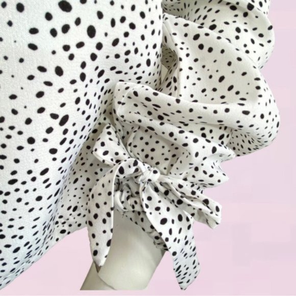 Dalmatian Print Cold Shoulder Blouse NEW - Picture 8 of 16